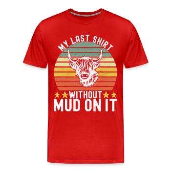 Highland Cow Hochlandkuh - Männer Premium Bio T-Shirt - Rot - Vorne - Damien (186cm)