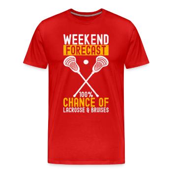 Lacrosse - Männer Premium Bio T-Shirt - Rot - Vorne - Damien (186cm)