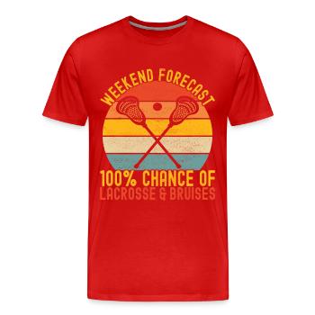 Lacrosse - Männer Premium Bio T-Shirt - Rot - Vorne - Damien (186cm)