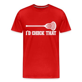 Lacrosse - T-shirt bio Premium Homme - rouge - Devant - Damien (186cm)