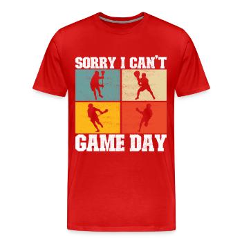 Lacrosse - Männer Premium Bio T-Shirt - Rot - Vorne - Damien (186cm)