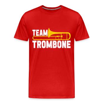 Posaune Trombone - Männer Premium Bio T-Shirt - Rot - Vorne - Damien (186cm)