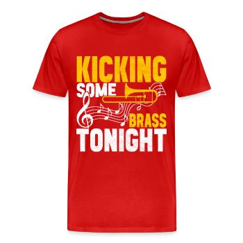 Posaune Trombone - Männer Premium Bio T-Shirt - Rot - Vorne - Damien (186cm)