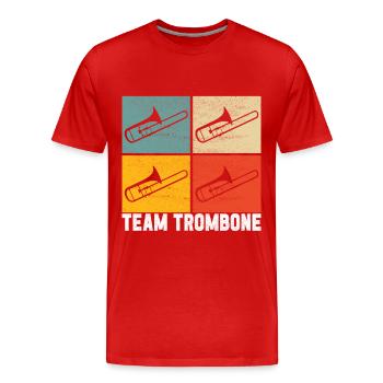 Posaune Trombone - Männer Premium Bio T-Shirt - Rot - Vorne - Damien (186cm)