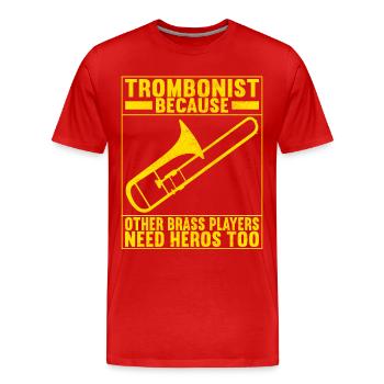 Posaune Trombone - Männer Premium Bio T-Shirt - Rot - Vorne - Damien (186cm)