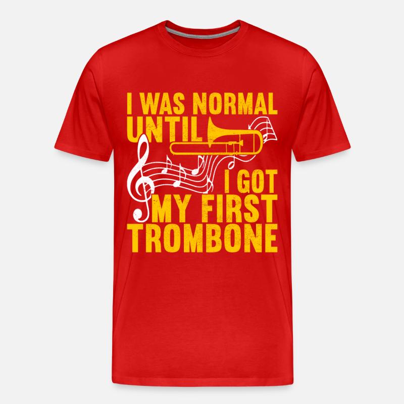 Posaune Trombone - Männer Premium Bio T-Shirt - Rot