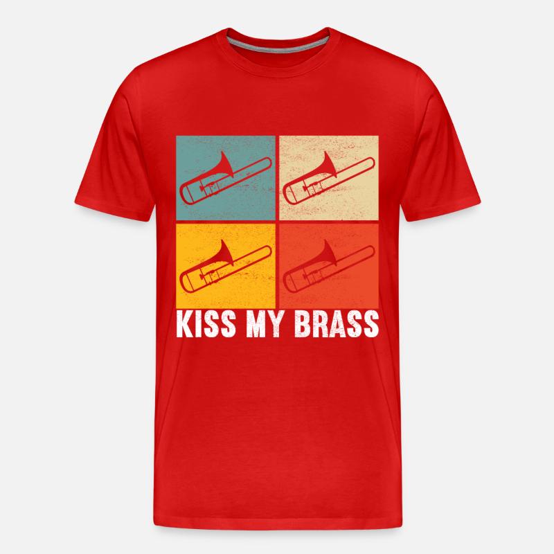 Posaune Trombone - Männer Premium Bio T-Shirt - Rot