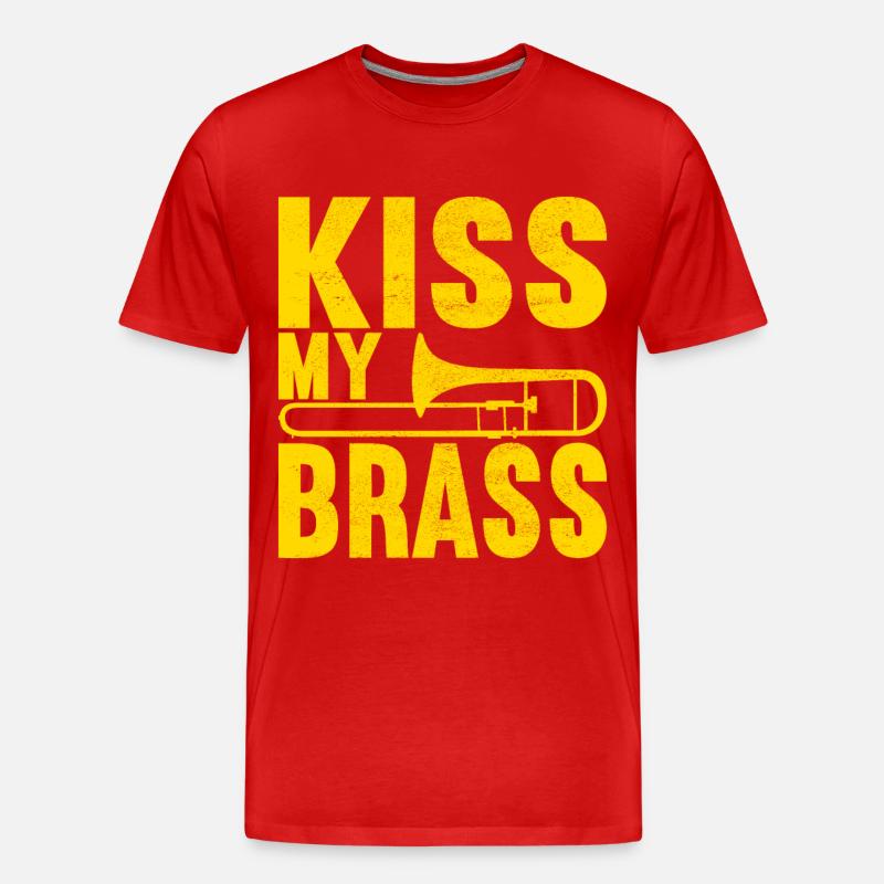 Posaune Trombone - Männer Premium Bio T-Shirt - Rot