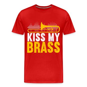 Posaune Trombone - Männer Premium Bio T-Shirt - Rot - Vorne - Damien (186cm)