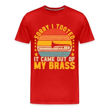 Posaune Trombone - Männer Premium Bio T-Shirt - Rot - Vorne - Damien (186cm)