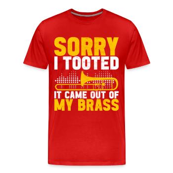 Posaune Trombone - T-shirt bio Premium Homme - rouge - Devant - Damien (186cm)