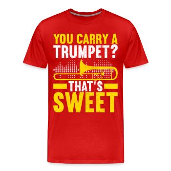 Posaune Trombone - Männer Premium Bio T-Shirt - Rot - Vorne - Damien (186cm)
