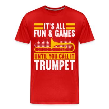 Posaune Trombone - Männer Premium Bio T-Shirt - Rot - Vorne - Damien (186cm)