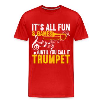 Posaune Trombone - T-shirt bio Premium Homme - rouge - Devant - Damien (186cm)