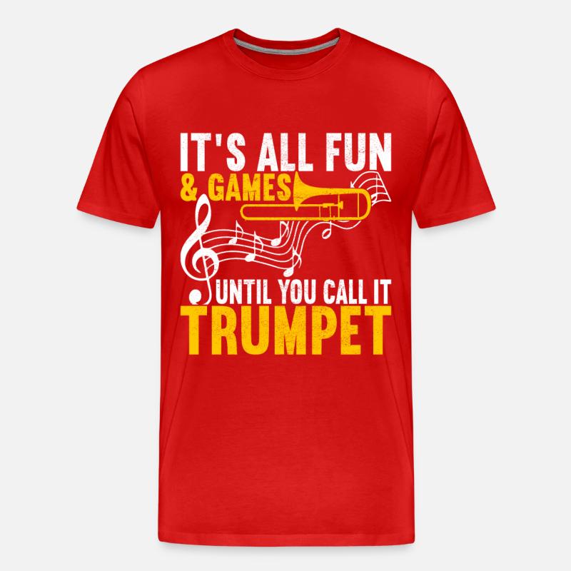 Posaune Trombone - Männer Premium Bio T-Shirt - Rot