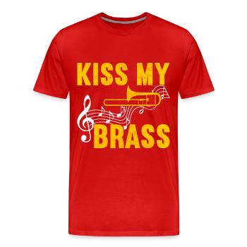 Posaune Trombone - Männer Premium Bio T-Shirt - Rot - Vorne - Damien (186cm)