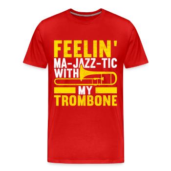Posaune Trombone - T-shirt bio Premium Homme - rouge - Devant - Damien (186cm)