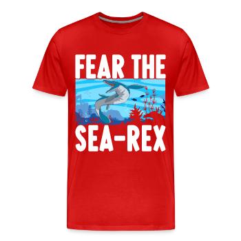 Mosasaurus Dinosaurier - Männer Premium Bio T-Shirt - Rot - Vorne - Damien (186cm)