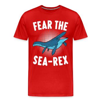 Mosasaurus Dinosaurier - Männer Premium Bio T-Shirt - Rot - Vorne - Damien (186cm)