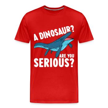 Mosasaurus Dinosaurier - Männer Premium Bio T-Shirt - Rot - Vorne - Damien (186cm)