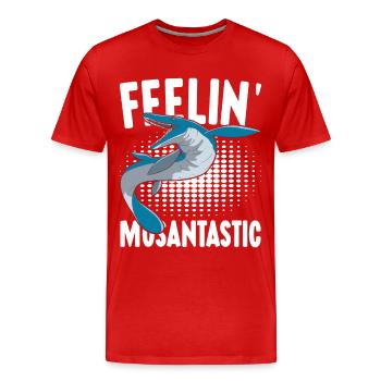 Mosasaurus Dinosaurier - Männer Premium Bio T-Shirt - Rot - Vorne - Damien (186cm)
