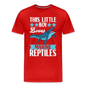 Mosasaurus Dinosaurier - Männer Premium Bio T-Shirt - Rot - Vorne - Damien (186cm)