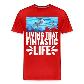 Mosasaurus Dinosaurier - Männer Premium Bio T-Shirt - Rot - Vorne - Damien (186cm)