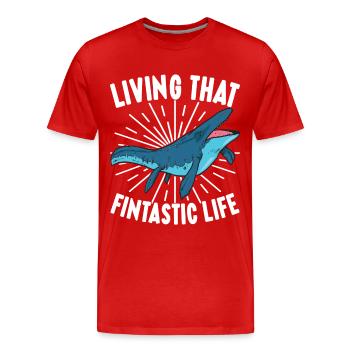 Mosasaurus Dinosaurier - Männer Premium Bio T-Shirt - Rot - Vorne - Damien (186cm)