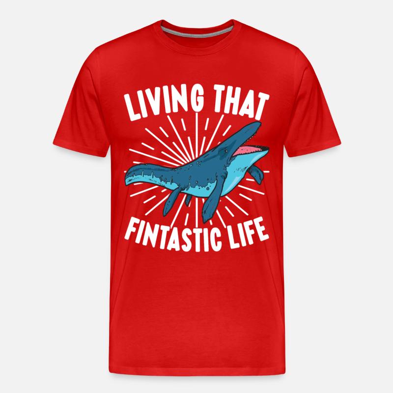 Mosasaurus Dinosaurier - Männer Premium Bio T-Shirt - Rot