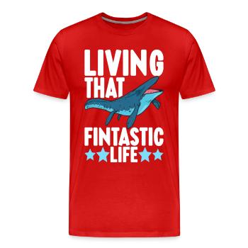 Mosasaurus Dinosaurier - Männer Premium Bio T-Shirt - Rot - Vorne - Damien (186cm)