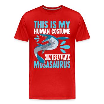 Mosasaurus Dinosaurier - Männer Premium Bio T-Shirt - Rot - Vorne - Damien (186cm)