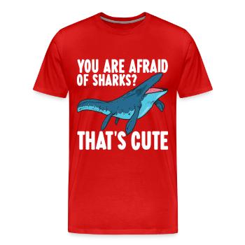 Mosasaurus Dinosaurier - Männer Premium Bio T-Shirt - Rot - Vorne - Damien (186cm)