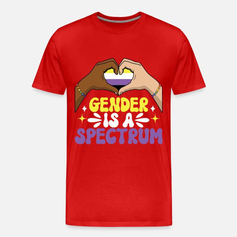 Non Binary Pride Genderqueer - Männer Premium Bio T-Shirt - Rot