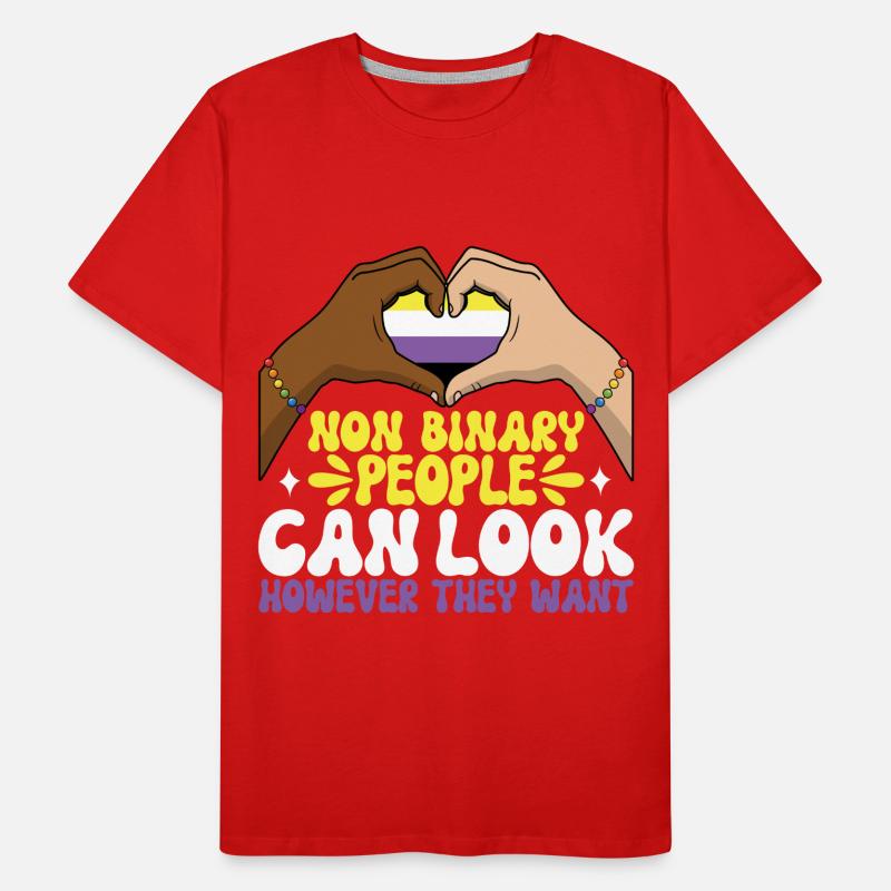 Non Binary Pride Genderqueer Men's Premium Organic T-Shirt