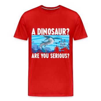 Mosasaurus Dinosaurier - Männer Premium Bio T-Shirt - Rot - Vorne - Damien (186cm)