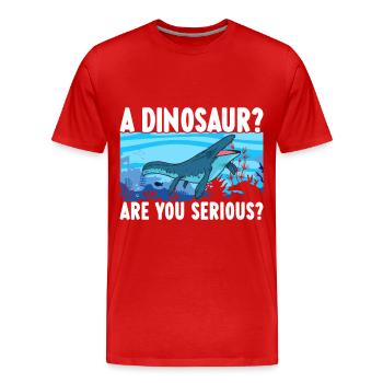 Mosasaurus Dinosaurier - Männer Premium Bio T-Shirt - Rot - Vorne - Damien (186cm)