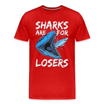 Mosasaurus Dinosaur - Men's Premium Organic T-Shirt - red - Front - Damien (186cm)