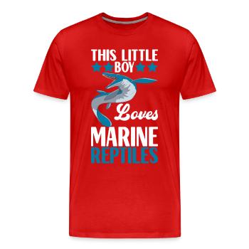 Mosasaurus Dinosaurier - Männer Premium Bio T-Shirt - Rot - Vorne - Damien (186cm)