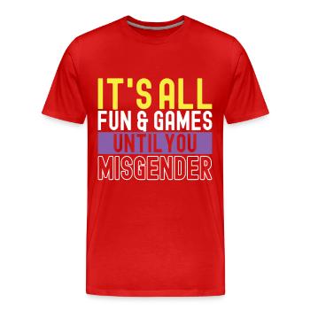 Non Binary Pride Genderqueer - Men's Premium Organic T-Shirt - red - Front - Damien (186cm)