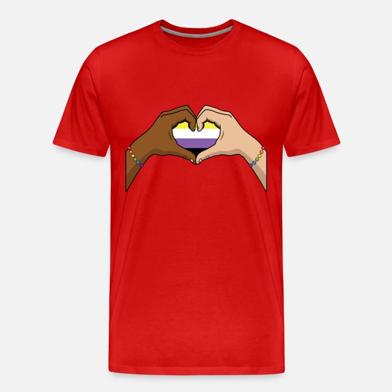 Non Binary Pride Genderqueer - Männer Premium Bio T-Shirt - Rot