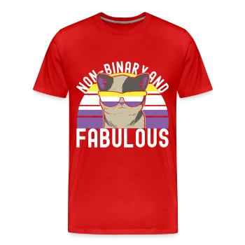 Non Binary Pride Genderqueer - Men's Premium Organic T-Shirt - red - Front - Damien (186cm)
