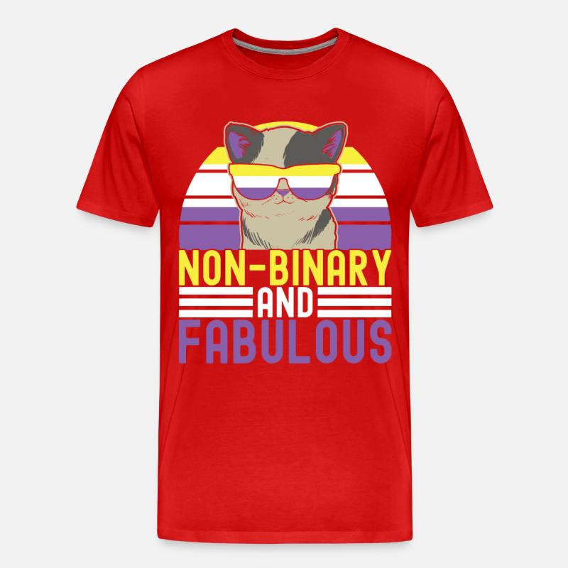 Non Binary Pride Genderqueer - Männer Premium Bio T-Shirt - Rot