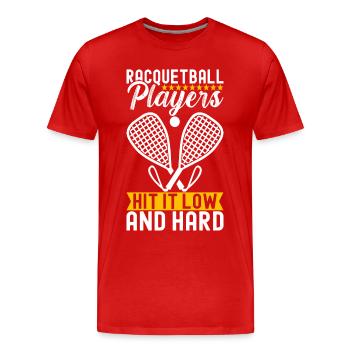Racquetball Joueur de racquetball - T-shirt bio Premium Homme - rouge - Devant - Damien (186cm)