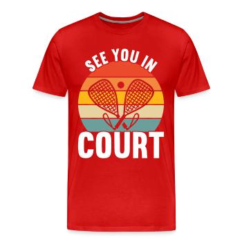 Racquetball Racquetball Player - Men's Premium Organic T-Shirt - red - Front - Damien (186cm)