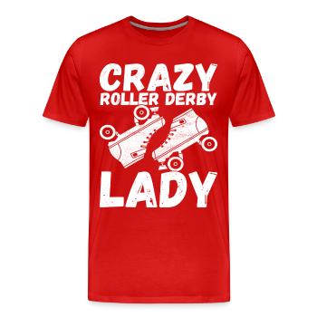 Roller derby - T-shirt bio Premium Homme - rouge - Devant - Damien (186cm)