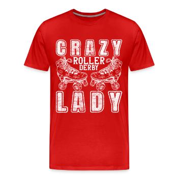 Roller derby - T-shirt bio Premium Homme - rouge - Devant - Damien (186cm)