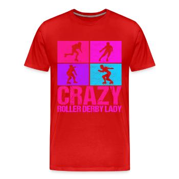 Roller derby - T-shirt bio Premium Homme - rouge - Devant - Damien (186cm)