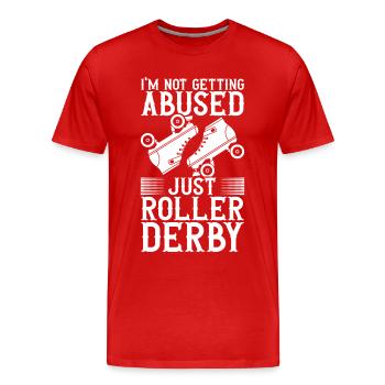Roller derby - T-shirt bio Premium Homme - rouge - Devant - Damien (186cm)