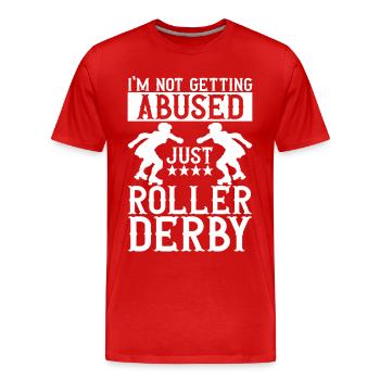 Roller derby - Men's Premium Organic T-Shirt - red - Front - Damien (186cm)