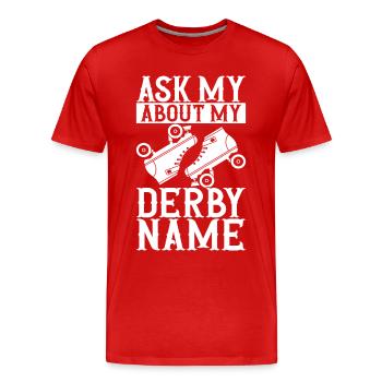 Roller derby - T-shirt bio Premium Homme - rouge - Devant - Damien (186cm)